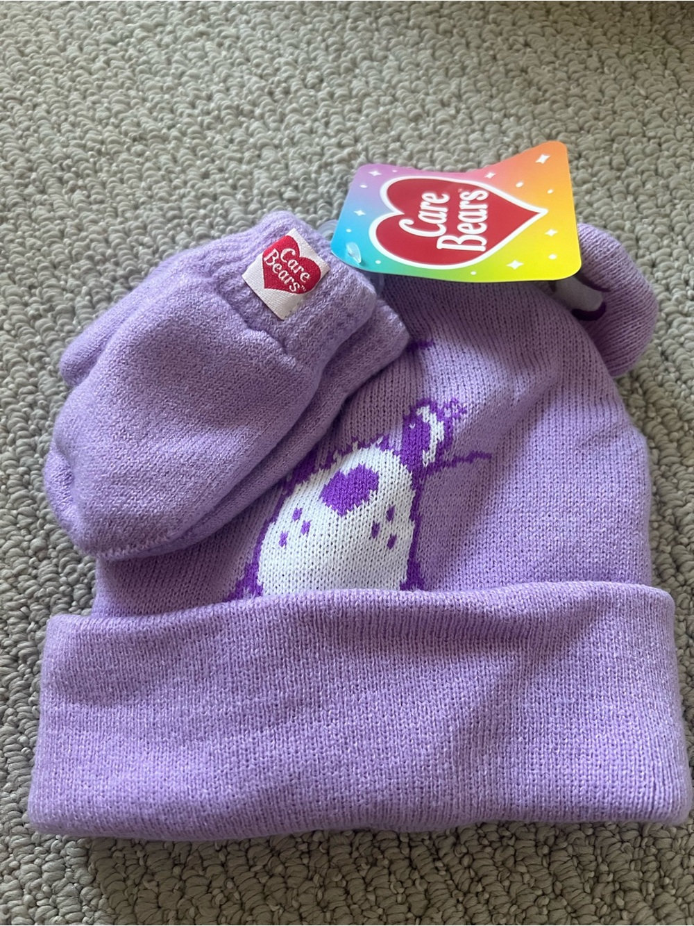 Care Bears Toddler Beanie and Mitten Set NWT $12